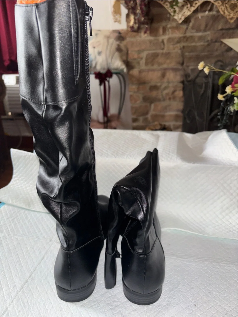 Style & Co. Black Over-the-Knee Faux Leather Boots